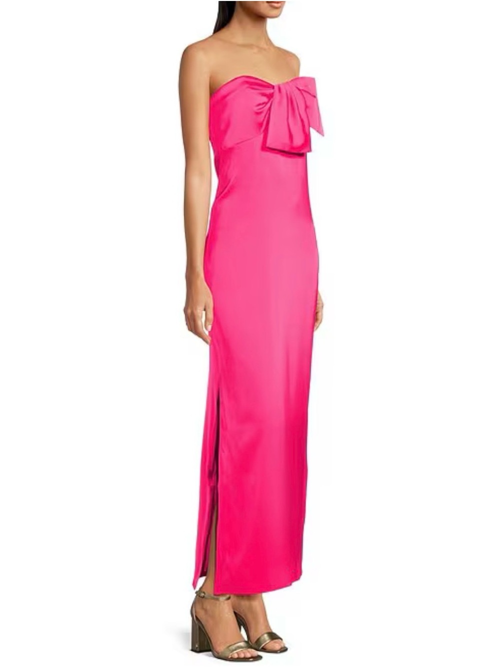 Lilly Pulitzer Hot Pink Strapless Maxi Dress with Bow - Picture 3 of 13